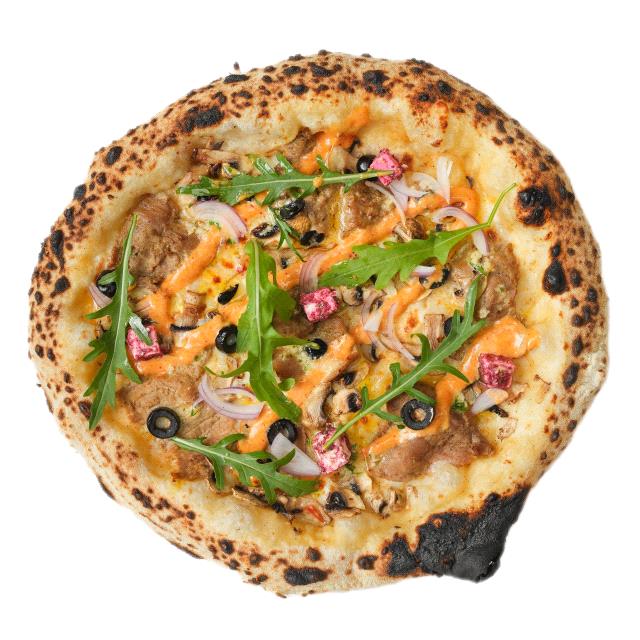 پیتزا سیر و استیک